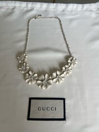 Lote 3 collane floreali con zirconi e ceramica