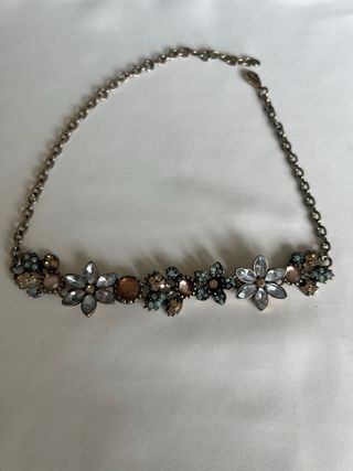 Lote 3 collane floreali con zirconi e ceramica