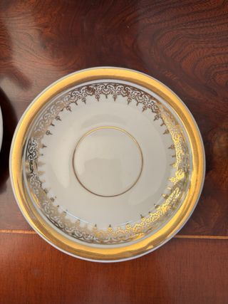 Juego de café vintage porcelana dorado