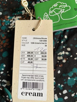 Blusa Cream Viscosa Estampada Talla M