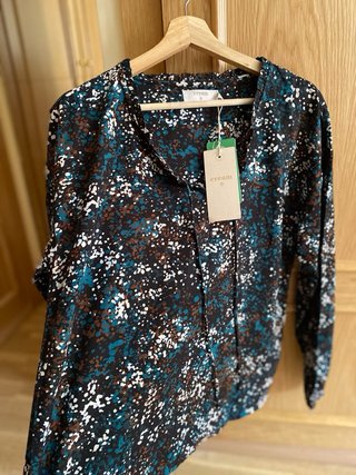 Blusa Cream Viscosa Estampada Talla M