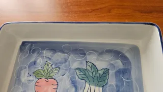 Pirofila ceramica decorata vintage