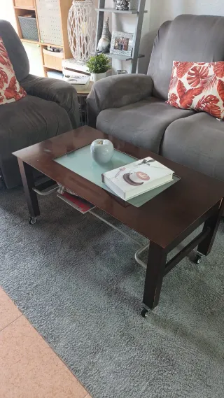 Mesa de centro madera y cristal