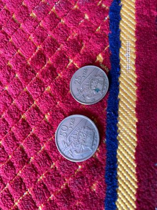 2 Monedas 25 y 50 Pesetas