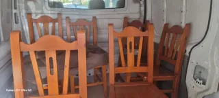 6 Sillas de madera marrones