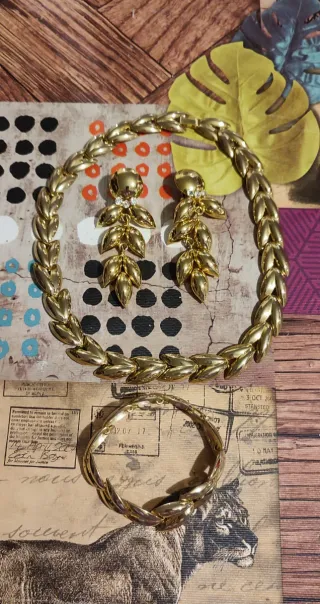 Parure vintage collana, bracciale e orecchini