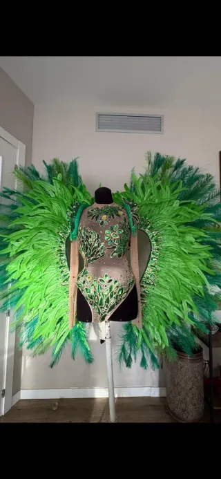 Disfraz Carnaval Dorado y Verde