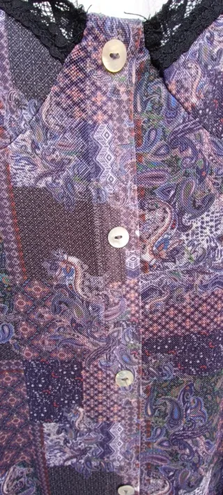 Vestido boho vintage patchwork morado