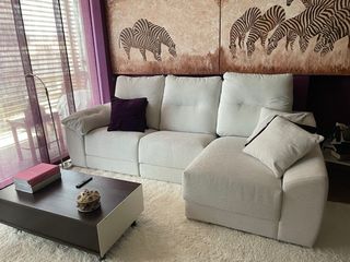 Sofá 3 plazas + chaise longue motorizado