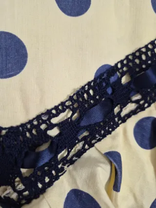 Traje Flamenca Beige y Azul