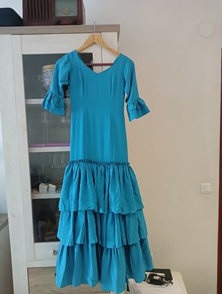 Traje de flamenca azul
