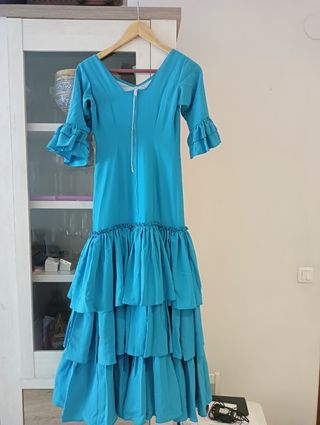 Traje de flamenca azul