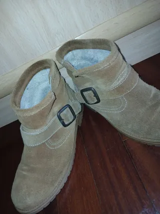 Botines Ante Estilo Motero Lana