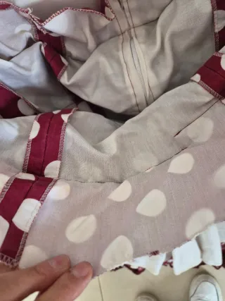 Traje Flamenca Burdeos y Blanco