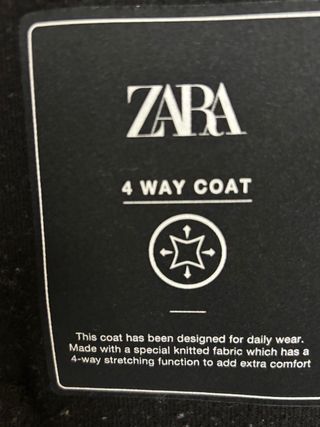 Abrigo negro Zara Talla XL