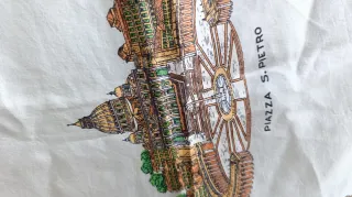 Pañuelo seda vintage beige y dorado