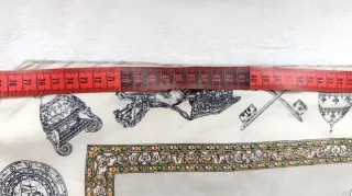 Pañuelo seda vintage beige y dorado