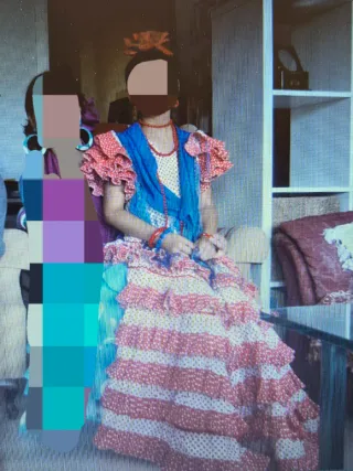 Traje Flamenca Rojo y Blanco niña 10 años