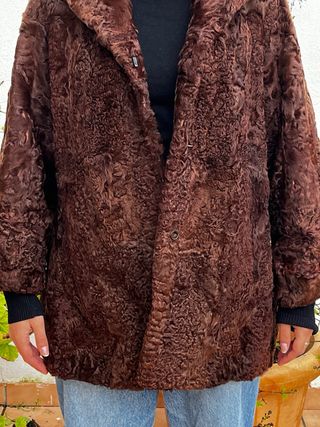 Abrigo vintage pelo Astracán marrón