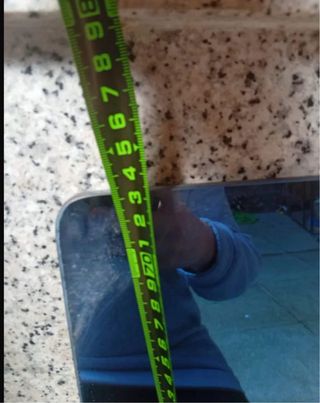 Espejo de baño azul y transparente