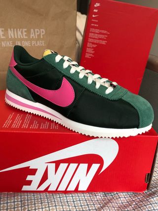 Nike Cortez TXT Verde y Rosa Talla 42.5