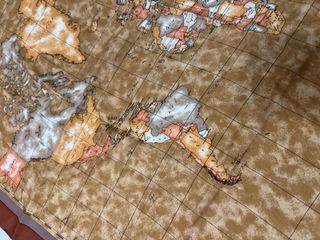 Foulard Prima Classe Mappa Mondo Beige Marrone