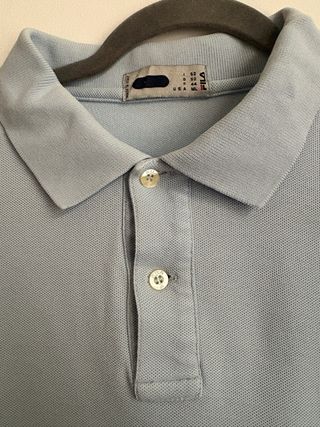 Polo Fila Manga Larga Azul Talla L Retro 90s