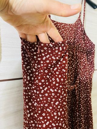 Vestido estampado marrón y blanco Talla XL