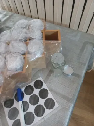 Especiero bambú 18 botes cristal