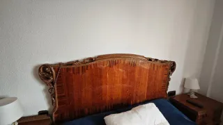 Mesita de noche madera y latón