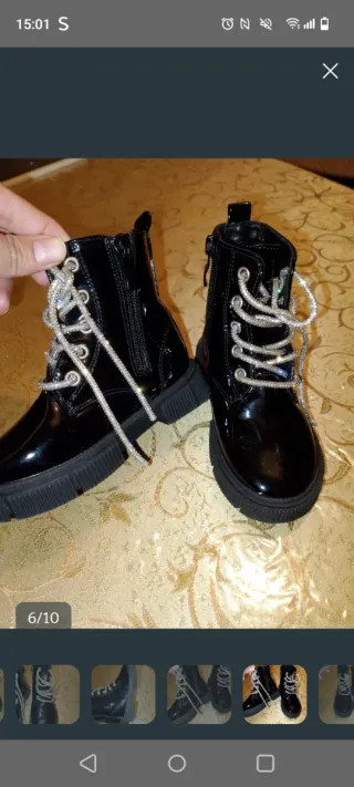 Botas de charol para niña talla 23