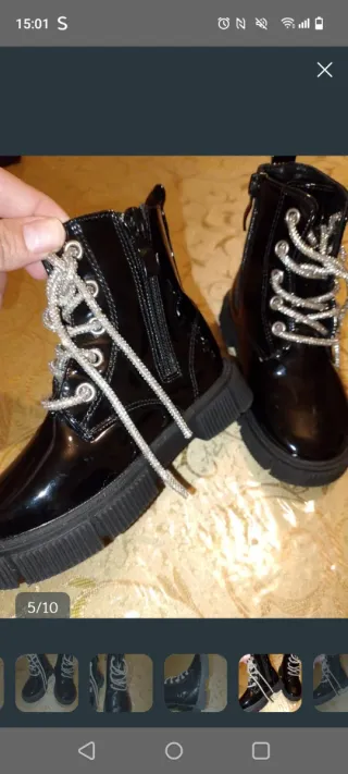 Botas de charol para niña talla 23