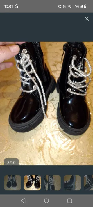 Botas de charol para niña talla 23