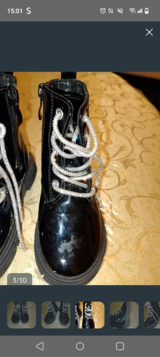 Botas de charol para niña talla 23