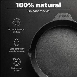 sartén hierro fundido inducción 32 cm, sin pulir -