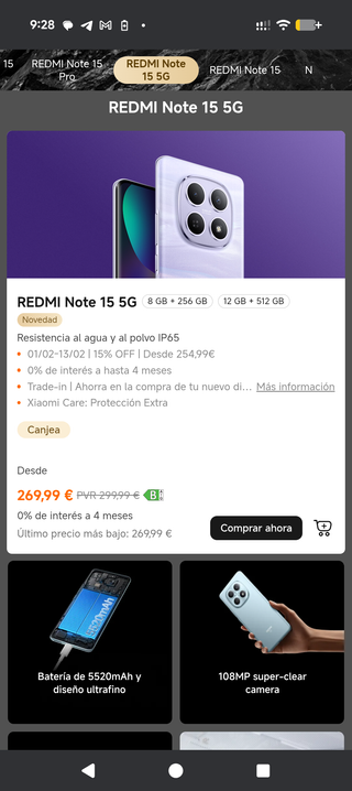 Xiaomi Redmi Note 15 5G sigillato 8+256GB