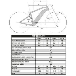 Bicicleta eléctrica MTB Rockrider E-ST 100 Blanco Rojo