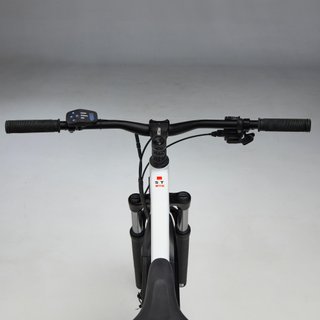 Bicicleta eléctrica MTB Rockrider E-ST 100 Blanco Rojo