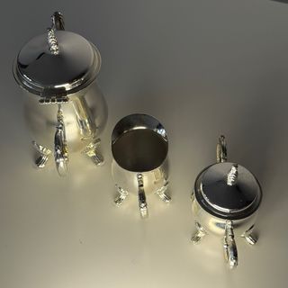 Set Vintage Teiera e Zuccheriera Argento