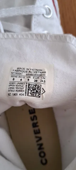 Botines Converse All Stars Blancos Talla 39