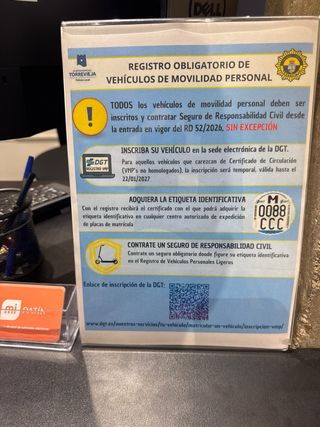 Matrícula VMP Homologada DGT Patinete Eléctrico