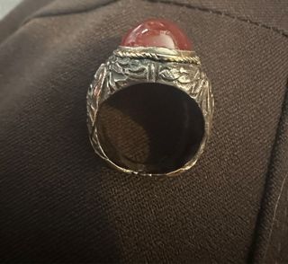 Anillo antiguo Cornalina Roja Plata