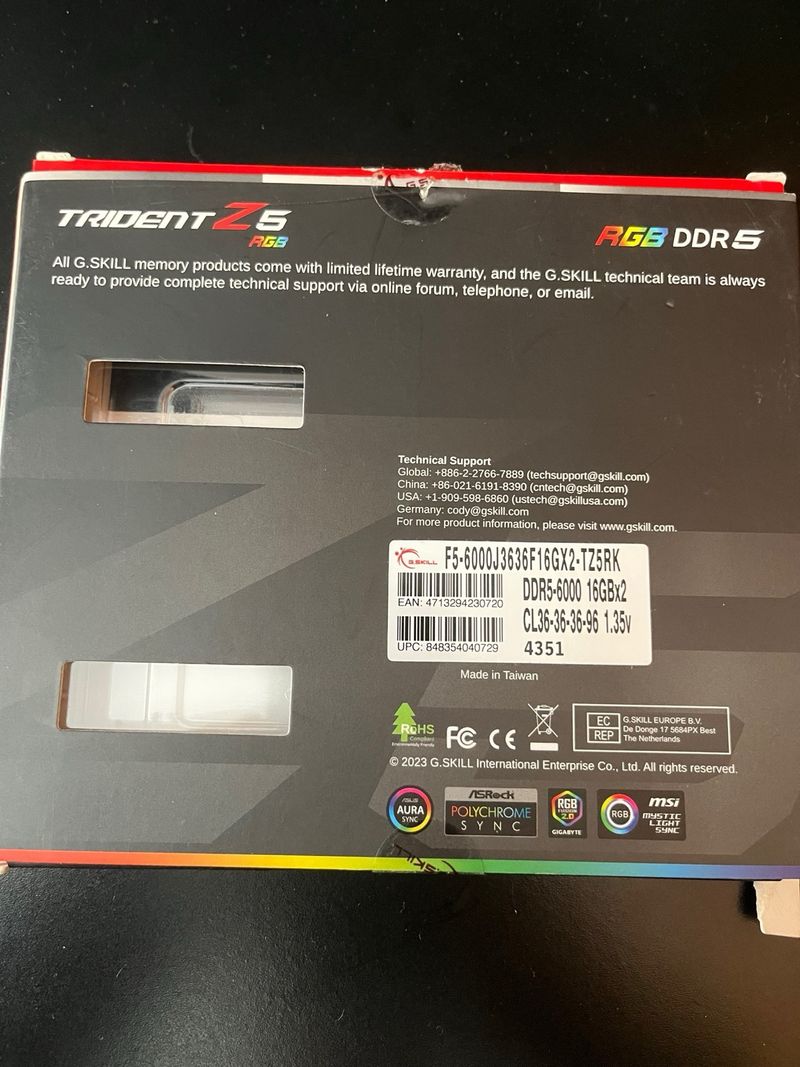 Memoria RAM G.Skill Trident Z5 RGB DDR5 32GB afbeelding 2