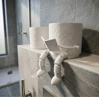 Porta rotolo design "Omino che legge"