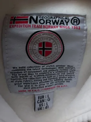 Sudadera Geographical Norway Blanca