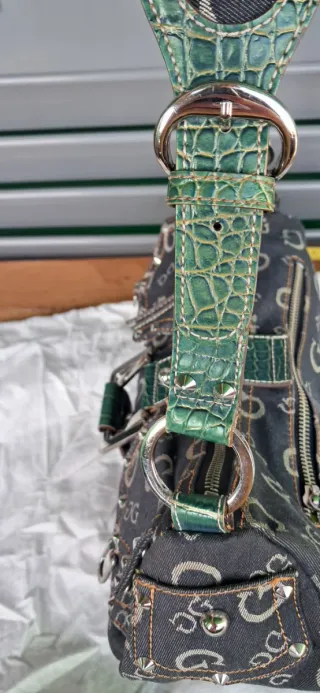 Borsa Guess Vintage Denim Blu e Verde