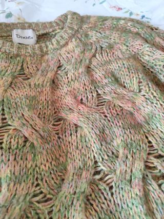 Jersey Dixie verde y rosa tejido