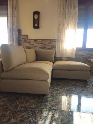 Sofá modular beige de tela