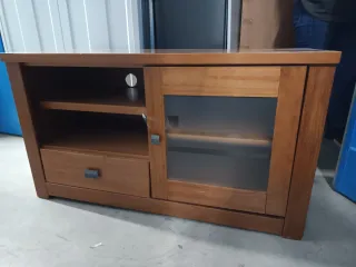 Mueble TV madera y cristal