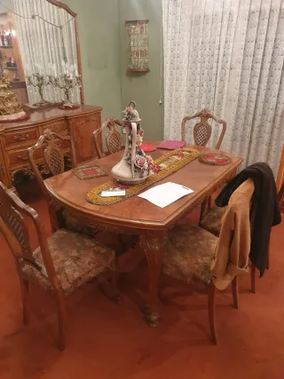 Mesa y 6 Sillas Vintage Madera